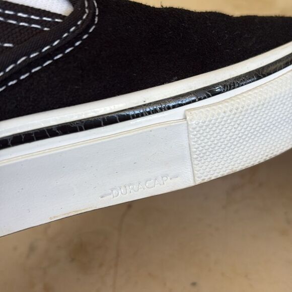 Vans Skate Slip-On Unisex Shoes Black Suede Leather - As New - Picture 10 of 13